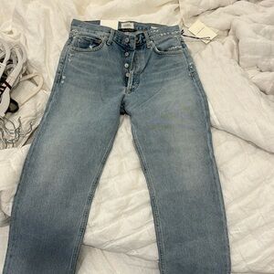 Citizens of humanity Charlotte crop denim in color hot spring